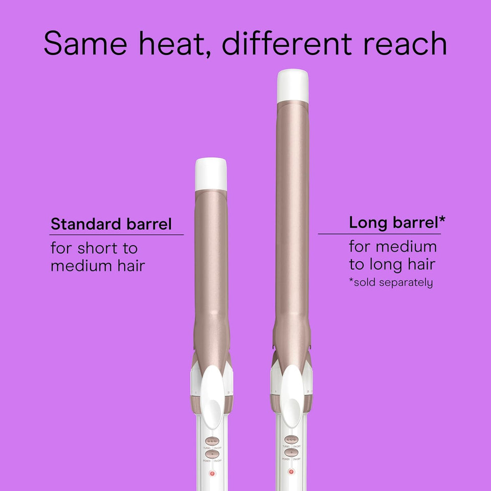 Conair Double Ceramic 1-Inch Curling Iron, 1-Inch Barrel Creates Classic Curls, Hair Curler for Use on Short, Medium, & Long Hair, White/Rose Gold