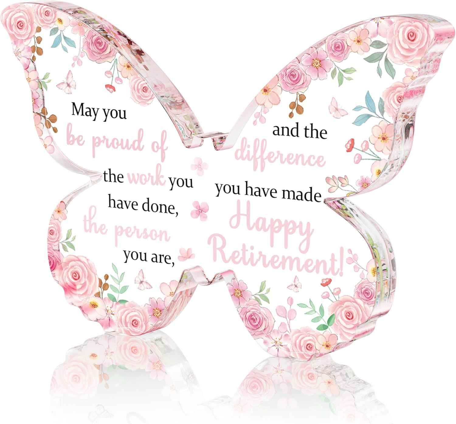 Office Desk Decor for Women Pink Desk Accessories Decoration Pink Butterfly Christmas Gifts for Women Birthday Inspirational Religious Gift for Office Room Decor