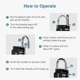 PLroma 2 Pack Combination Lock for Locker 4 Digit Outdoor Waterproof Padlock for School, Gym, Sports, Fence, Toolbox, Gate, Case, Outdoor, Hasp Storage (Black)