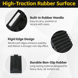 MaxxHaul Solid Rubber Wheel Chock 2-Pack | 8" x 4" x 6" Heavy-Duty Tire Stop | Non-Slip Traction Pads | Built-In Handle | All-Weather Vehicle Safety Block (70472)