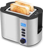 Elite Gourmet ECT1027G Cool-Touch 2 Slice Toaster, 6 Toast Settings & Cancel Function, Extra Wide 1.25‰۝ Slots Easily Fits Breads, English Muffins, Bagels & Waffles, Gunmetal Gray