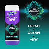 swiffer powermop unstopables fresh scent floor cleaning solution refills, 2 pack, 25.3 fl oz bottles