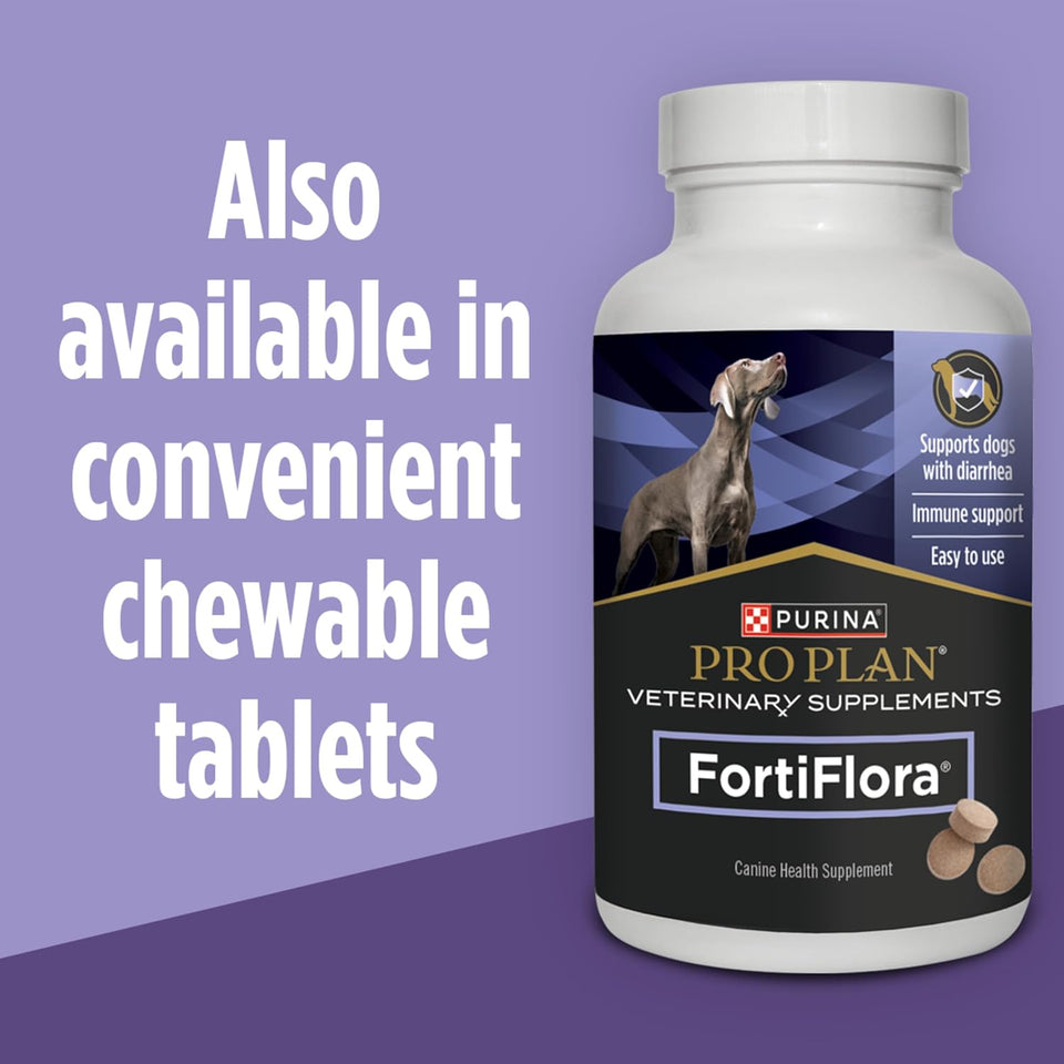 PLrina Pro Plan Veterinary Supplements FortiFlora Daily Probiotics for Dogs, Helps Digestive Gut Health and Diarrhea - 30 ct. Box