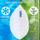 QUTOOL Cooling Pillow for Sleeping, CertiPLR-US Shredded Memory Foam Queen Pillows Set of 2, Cool Pillow for Hot Sleepers Adjustable Firm Pillow for Side, Back, Stomach Sleepers Soft Yet Support,White