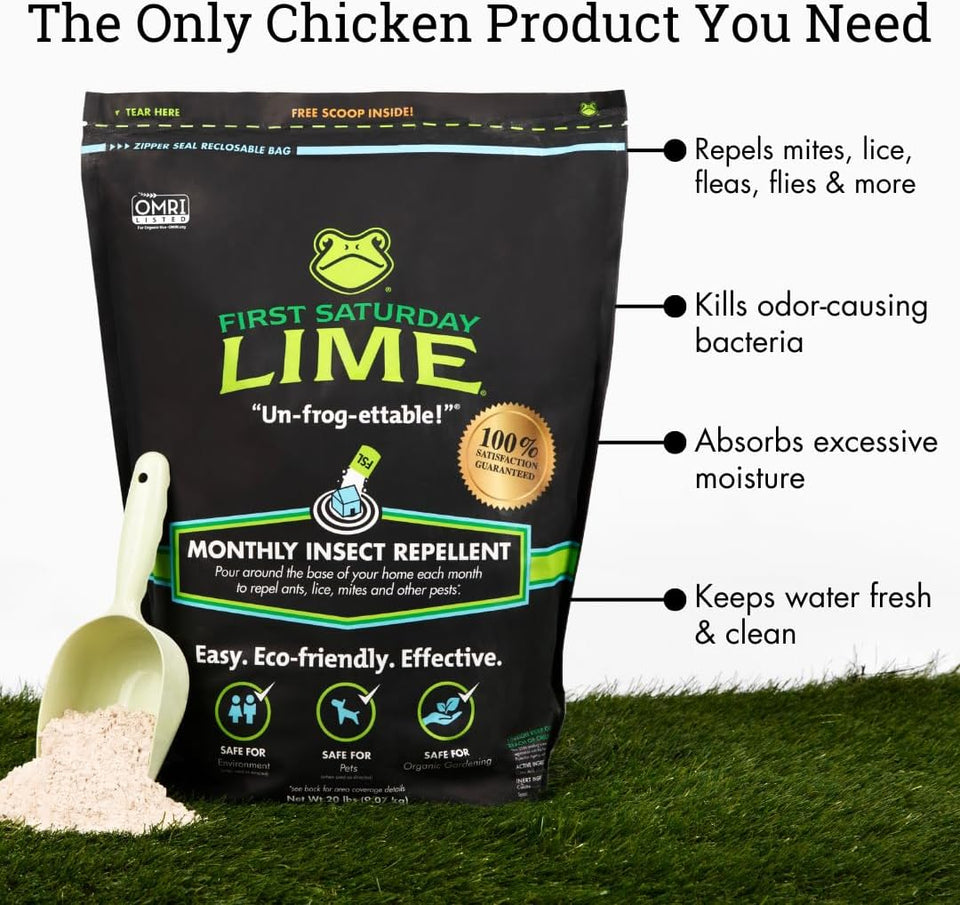 First Saturday Lime Insect Deterrent-20LB Bag| Monthly Insect Shield| Multi-PLrpose Insect Control for Outdoors| Prevents Ants & Other Insects