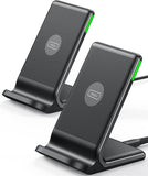 INIU Wireless Charger, 15W Fast Qi Certified Wireless Charging Station with Sleep-Friendly Adaptive Light Compatible with iPhone 16 15 14 13 Pro XS 8 Plus Samsung Galaxy S25 S24 S23 Note 20 Google etc - PureLivingMart