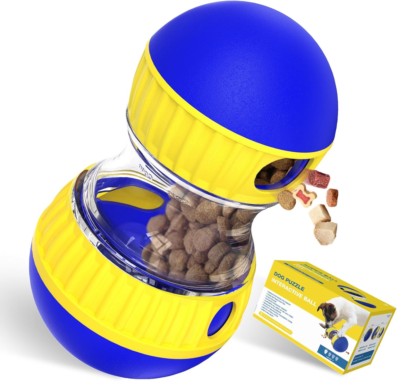adjustable treat dispensing ball for small medium large dogs to keep them busy, green