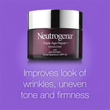 Neutrogena Triple Age Repair Face Moisturizer - with Hexinol Technology & Vitamin C, Anti-Wrinkle Face Cream with SPF 25, Visibly Reduces Wrinkles & Firms Skin, 1.7 oz