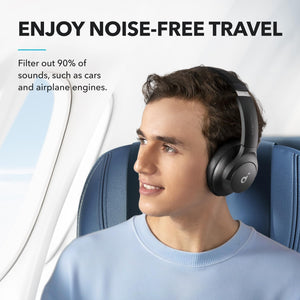 Soundcore by Anker Q20i Hybrid Active Noise Cancelling Headphones, Wireless Over-Ear Bluetooth, 40H Long ANC Playtime, Hi-Res Audio, Big Bass, Customize via an App, Transparency Mode (Black)