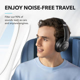 Soundcore by Anker Q20i Hybrid Active Noise Cancelling Headphones, Wireless Over-Ear Bluetooth, 40H Long ANC Playtime, Hi-Res Audio, Big Bass, Customize via an App, Transparency Mode (Black)