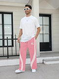 GORGLITTER Men's Baggy Wide Leg Sweatpants Y2K Striped Side Drawstring Waist Barrel Track Pants with Pockets