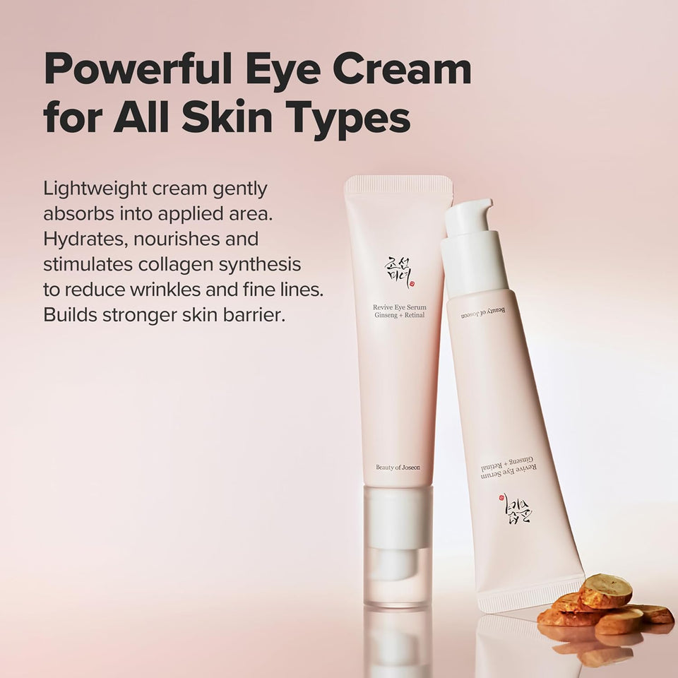 Beauty of Joseon Revive Eye Serum with Retinal Niacinamide Correction for PLffy Eye Bags Fine Lines Dark Circles Wrinkles, Korean Skin Care 30ml, 1.01 fl.oz