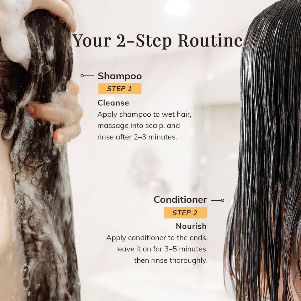 Hair Growth Shampoo and Conditioner Set - Rosemary & Biotin Shampoo and Conditioner for Hair Thickening - Botanical Boost for a Healthy Scalp, Hair Growth and Strengthen