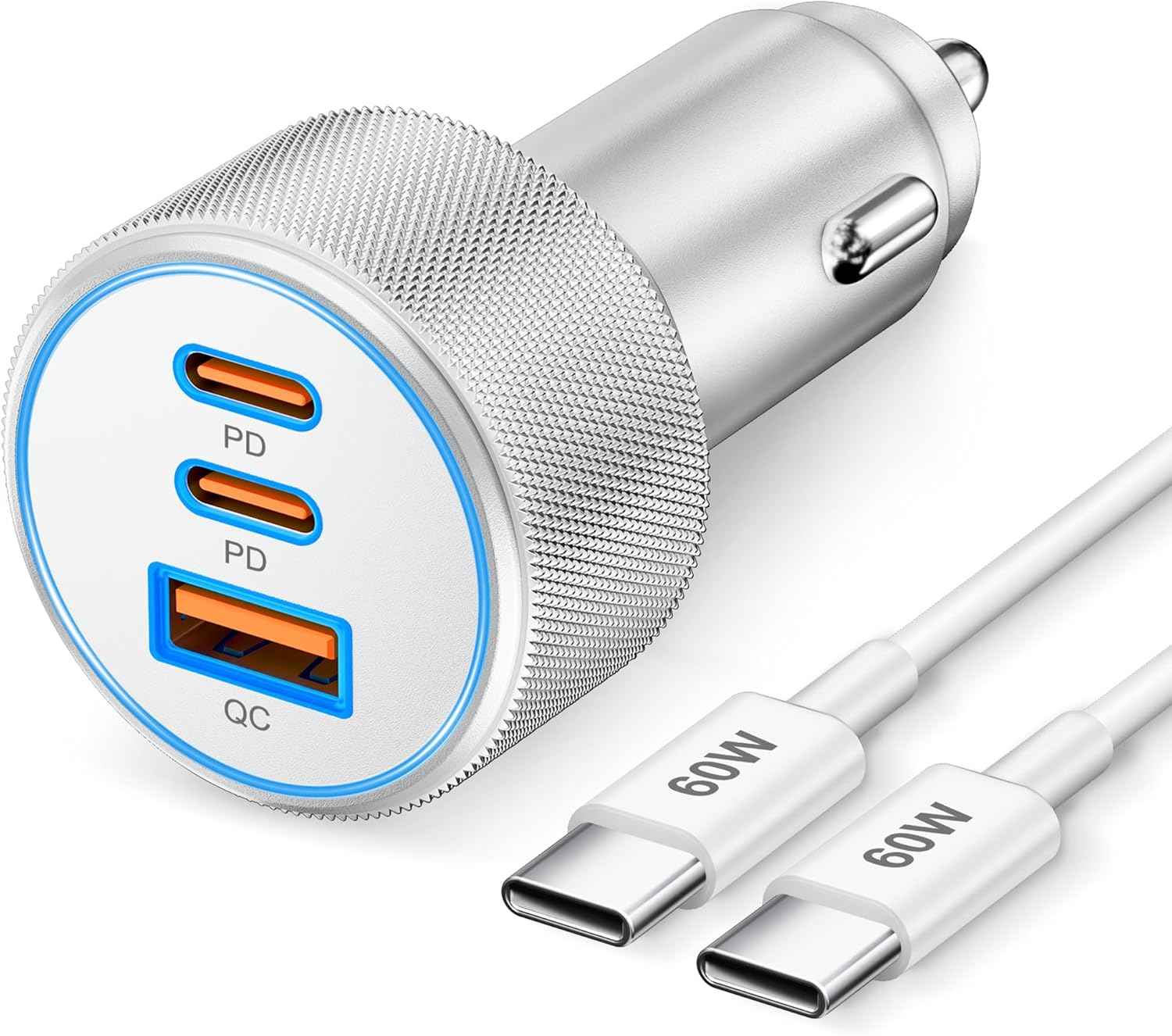 67W 3-Port Super Fast Type C Car Charger USB C for Samsung Galaxy S25 S24 S23 S22 S21 Ultra, iPhone 17/Air/16/15 Pro Max, Android, PD/QC Car Phone Adapter Accessories for Men Women + 3FT USB-C Cable