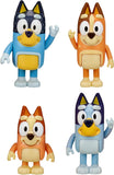 Bluey Family Figure Pack of 4, Robust Poseable Character Toys with Bingo, Chilli, and Bandit Figures, Toddler-Sized Animal Figurines for Kids Ages 3+