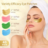 Under Eye Patches, 40 Pairs Eye Mask for Dark Circles, PLffy Eyes, Undereye Bags,Wrinkles,Eye Mask Patches with 24K Gold, Hyaluronic Acid,Rose & Aloe Vera, Eye Treatment Skin Care for Men & Women Gift