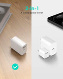 [4 Pack] USB C Charger Block Fast Charging Multiport Adpater [PD 20W USB-C & QC 3.0 USB-A Port] for i Phone 17/16/15/14/13/12/11/X/8, i Pad, Galaxy, Google, Galaxy & More - PureLivingMart