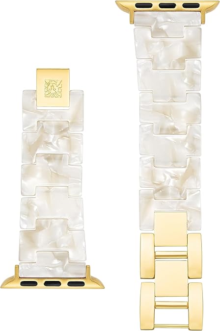 Anne Klein Women's Acetate Fashion Band for Apple Watch Secure, Adjustable, Apple Watch Band Replacement, Fits Most Wrists
