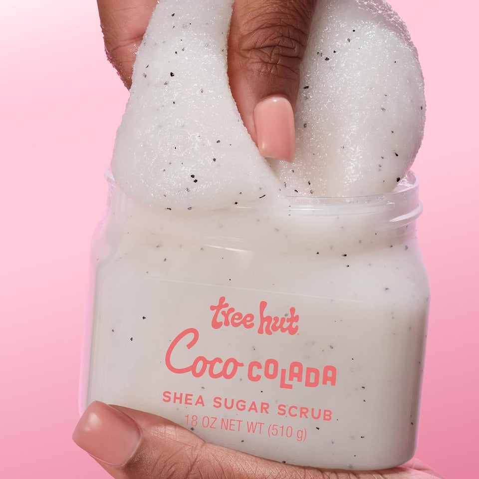Tree Hut Coco Colada Shea Sugar Scrub, 18 oz, Ultra Hydrating and Exfoliating Scrub for Nourishing Essential Body Care