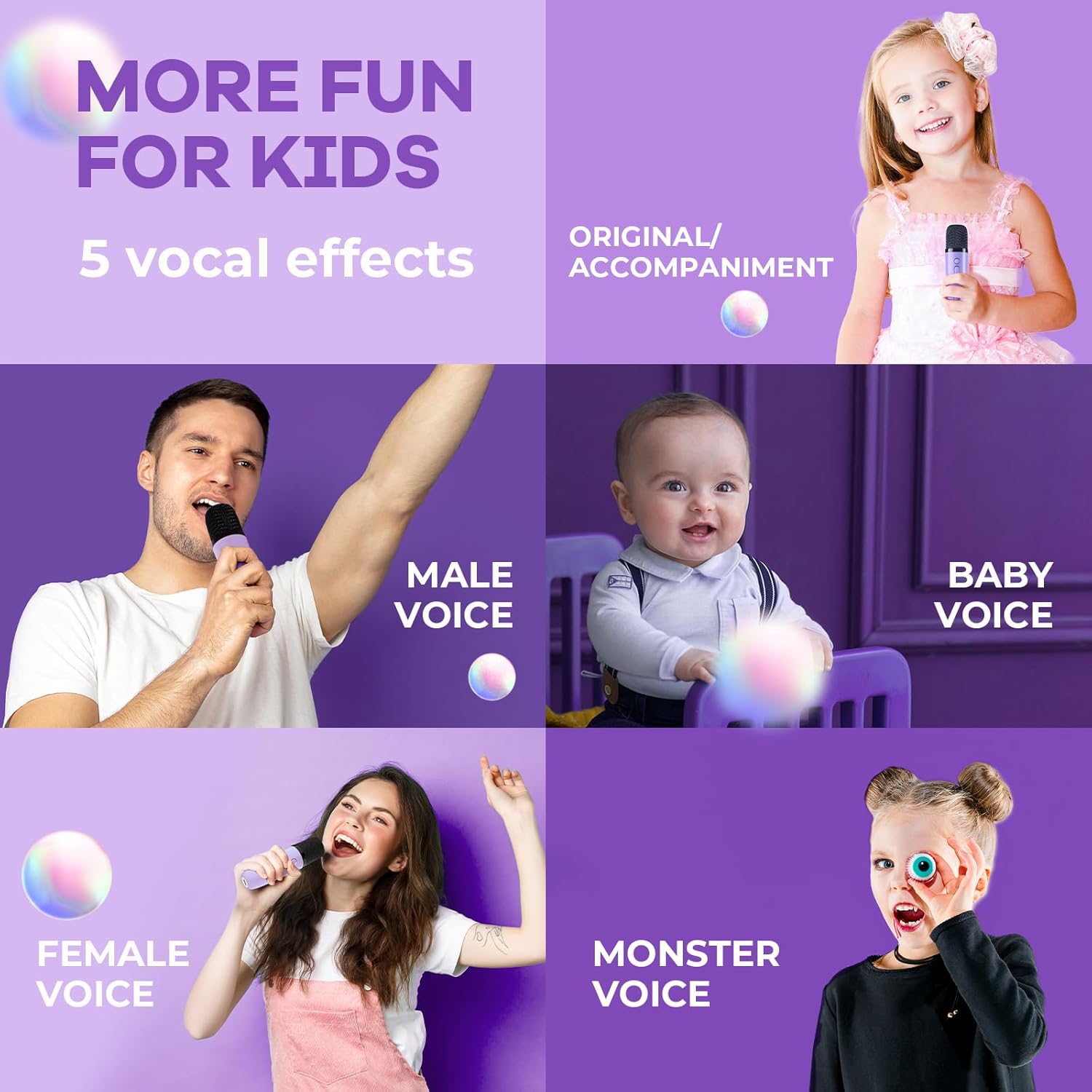 YLL Karaoke Machine for Kids, Portable Mini Speaker with 2 Wireless Microphones, TOP Kids Gifts for Girls Ages 3, 4, 5, 6, 7, 8, 9, 10+ Years Old, 4-12th Birthday Singing Present Toy Party (Purple)
