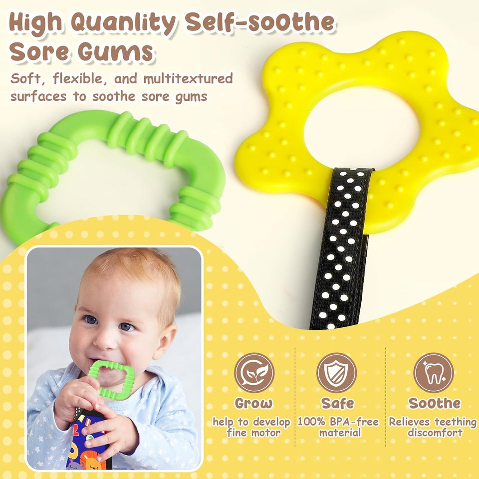 URMYWO Tummy Time Toys - Black and White High Contrast Baby Toy for Newborn - Baby Visual Stimulation Mirror - Crinkle Toy for Infant 0-3-6-12 Months - Boy Girl Shower Gifts - Easter Basket Stuffers