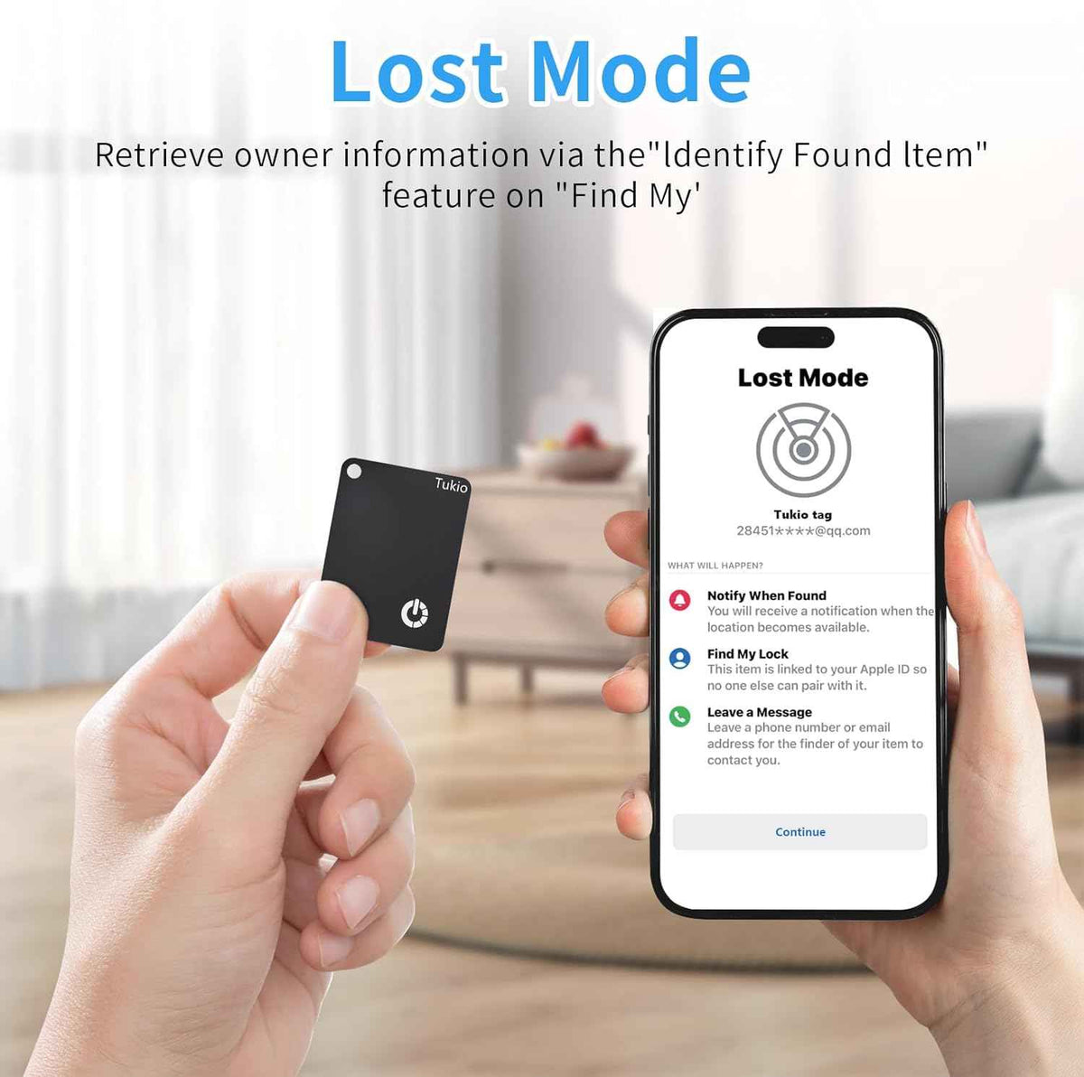 Air Smart Tag (Black) 2 Pack, Smart Tracker Card Compatible with Apple Find My (iOS only), Bluetooth Tracker with Wireless Charging, IP68 Waterproof Finder, Item Finder with Key Ring/Nylon Lanyard.
