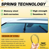 AUTOBOO 26" and 16" Windshield Wipers Blades (Pack Of 2),OEM Quality Premium All-Seasons Wiper blades,Stable and Quiet Armor wiper blades