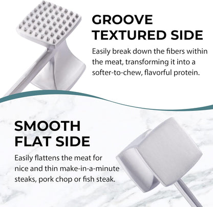 KITEXPERT Meat Tenderizer Hammer with Comfortable-Grip Handle, Dual-side Mallet for Kitchen, Heavy Duty Pounder For Tenderizing Steak, Beef and Fish