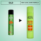 Garnier Fructis Style Sleek and Shine Anti-Humidity Hairspray, Ultra Strong Hold, Frizz Protection 8.25 Oz, 1 Count (Packaging May Vary)
