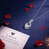 MOOSEA Mothers Day Gifts for Wife Infinity Moissanite Necklace, 1-3CT 925 Sterling Silver with Rhodium Plating Anniversary Birthday Gifts for Women Mom Her Moissanite Heart Pendant Jewelry Gift