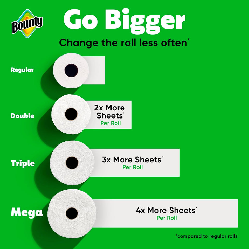 Bounty Select-A-Size Paper Towels, White, 8 Triple Rolls = 24 Regular Rolls - PureLivingMart