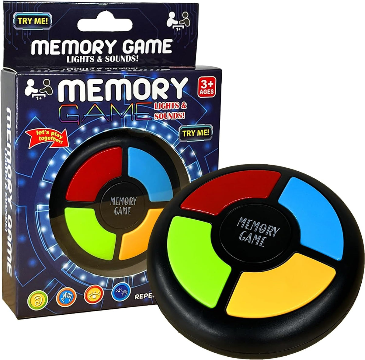 Memory Game Handheld Electronic Toy, Color Memorizing with Lights and Sounds