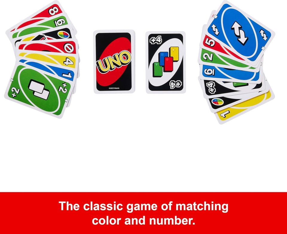 Mattel Games UNO Card Game in Travel & Storage Tin for Kid, Adult & Family Nights & Parties, Color Blind Accessible & Customizable Deck