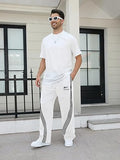 GORGLITTER Men's Baggy Wide Leg Sweatpants Y2K Striped Side Drawstring Waist Barrel Track Pants with Pockets