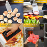 ROMANTICIST 132PC Professional Griddle Accessories Kit - Heavy Duty Stainless Steel Grill Spatula Set for Grill Griddle Hibachi Flat Top Outdoor Cooking - Great Grill Gift on Birthday Wedding