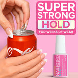 Super Strong Nail Glue for Press On Nails, Nail Tips & Acrylic Nails (8ml) NYK1 NailBond Brush On Glue for Press Ons, Tips & Acrylics - Long Lasting, Maximum Strength, Mess-Free Application