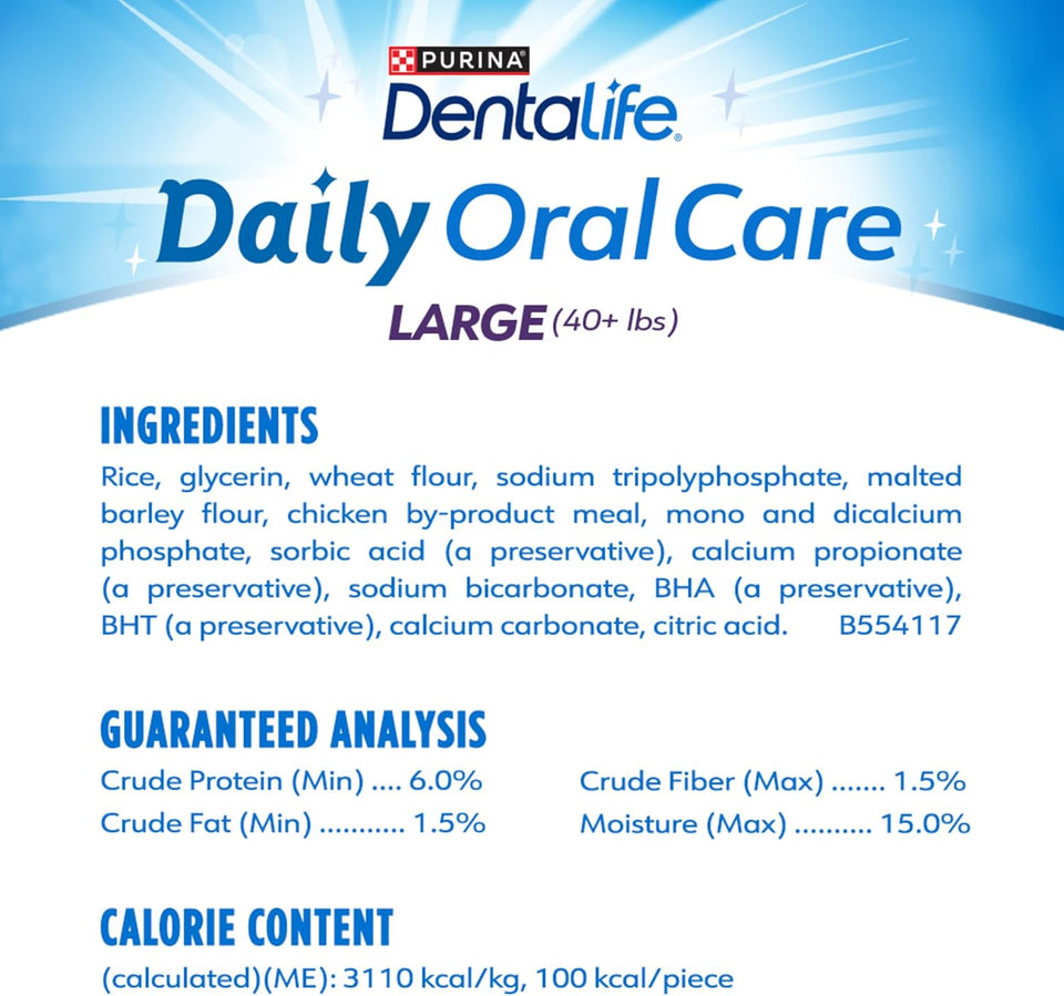 PLrina DentaLife Made in USA Facilities Large Dog Dental Chews, Daily - 18 ct. Pouch