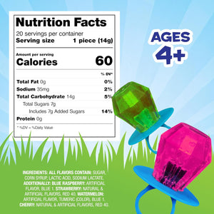Ring Pop Lollipops - Bulk Candy Individually Wrapped Suckers Variety Party Pack- 20 Count w/Assorted Flavors - Hard Candy for Party Favors, Kids & Goodie Bags