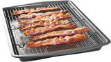GoodCook 15” x 10.5” Nonstick Carbon Steel Baking Pan & Raised Wire Rack – Pizza Crisper, Crispy Bacon, MultiPLrpose Cooking Sheet Pan, Cooling Rack, Kitchen Cookware Set, Dishwasher Safe