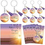 AmazingSpark Mother's Day Church Gifts God Bless Mothers Religious Acrylic Keychains with Tassel Prayer Cards for Women Mom