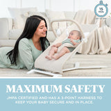 Baby Delight Alpine Deluxe Portable Bouncer, Infant, 0-6 Months, 100% GOTS Certified Cotton Fabrics, Organic Oat