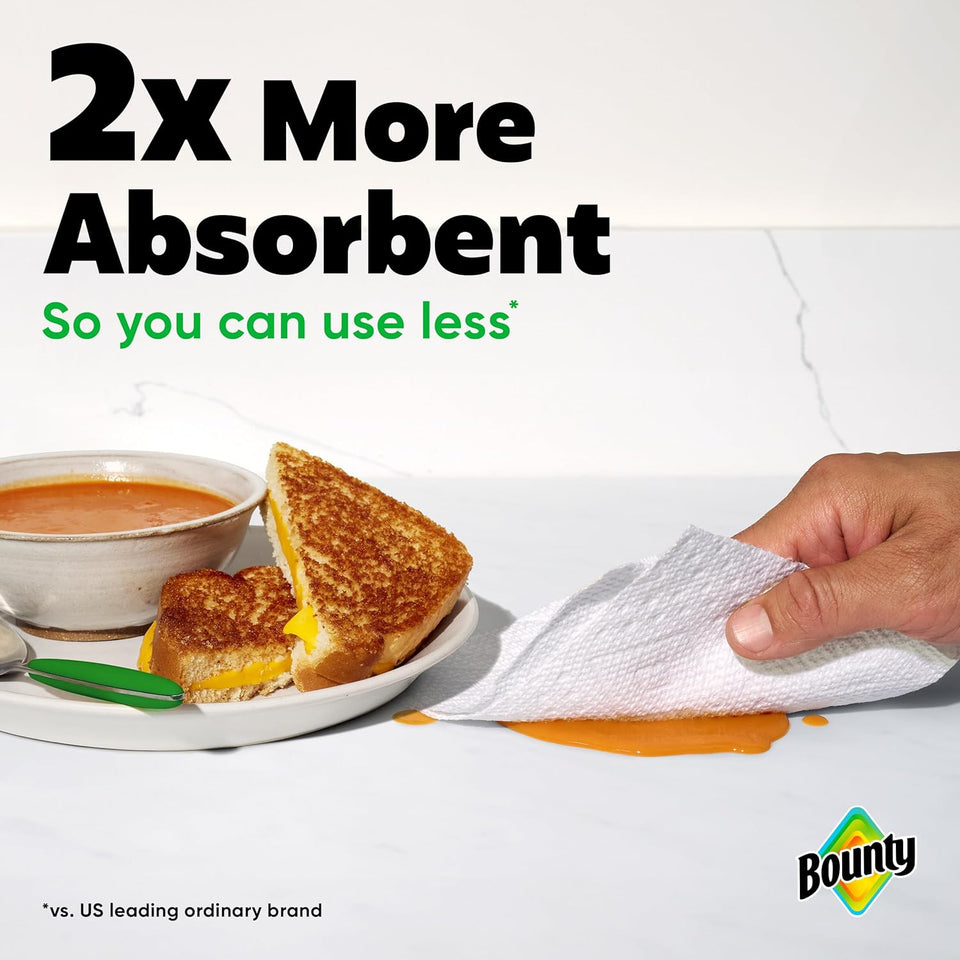 Bounty Select-A-Size Paper Towels, White, 8 Triple Rolls = 24 Regular Rolls - PureLivingMart