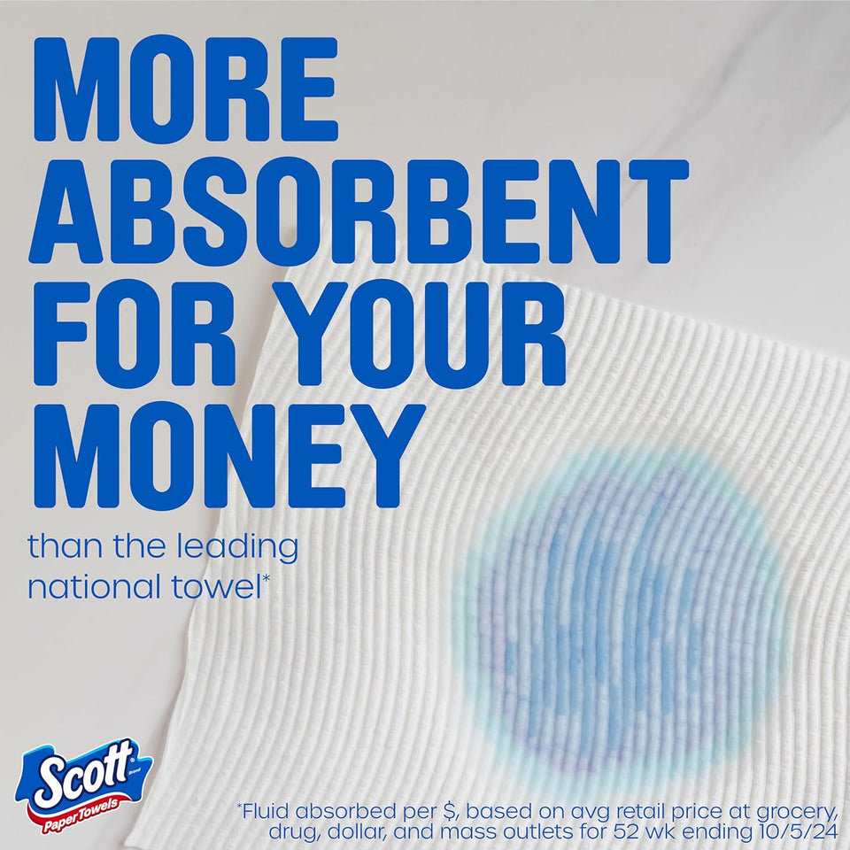 Scott Choose-A-Sheet Paper Towels: Reliable Absorbency for Everyday Kitchen Cleanup in a Bulk 12-Roll Pack