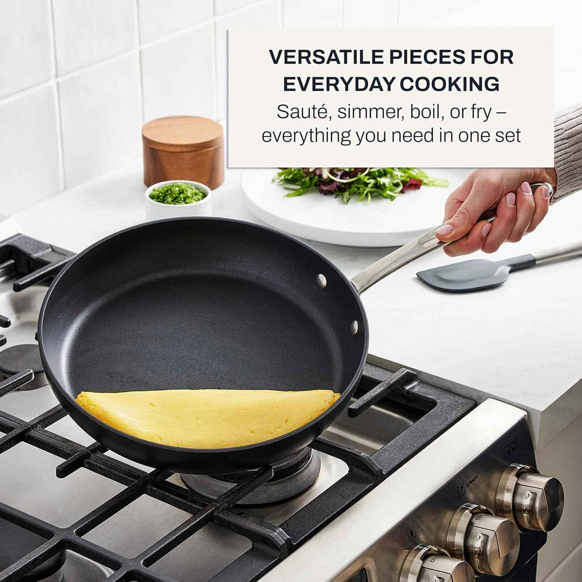All-Clad 2-Piece Hard Anodized Non-Stick Fry Pan Set, 8-10 Inch, Induction and Oven Safe Cookware for Home Kitchen, Dishwasher Safe