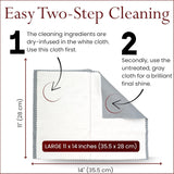 Pro Size Polishing Cleaning Cloth Made in USA for Gold, Silver, Platinum. PLre Cotton Eco Friendly Tarnish Remover Cleaner Large 11 x 14 Inch. Shines Jewelry Like New. Cleans Coins Watches Silverware