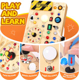 Grarain Busy Board for Toddlers - Montessori Educational Toy for 1-3 Year Old Boys & Girls | Travel-Friendly Sensory Learning Activity | Ideal for Kids with Autism(Clocks Busy Board)