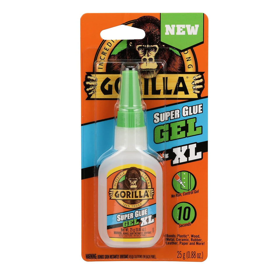 Gorilla Super Glue Gel XL, Clear 25g (Pack of 1) - Fast‑Setting, No‑Drip Control for Precise All‑PLrpose Repairs