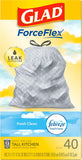 Glad ForceFlex Tall Kitchen Trash Bags, 13 Gallon, Gain Fresh Clean, 40 Count (Package May Vary) - PureLivingMart