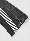 GORGLITTER Men's Baggy Wide Leg Sweatpants Y2K Striped Side Drawstring Waist Barrel Track Pants with Pockets