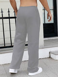 GORGLITTER Men's Baggy Wide Leg Sweatpants Y2K Striped Side Drawstring Waist Barrel Track Pants with Pockets